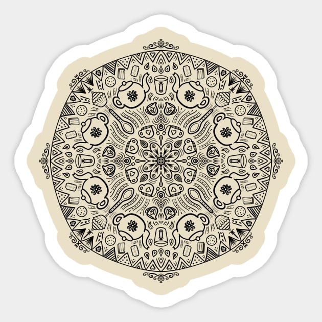 Tea Time Mandala Sticker by seeannadraw